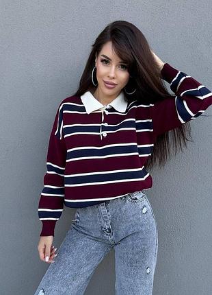 Светр поло смужка