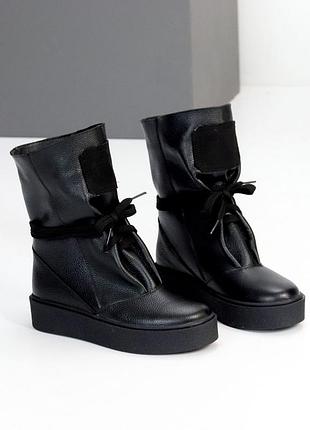 Напівчоботи "l&rik", чорний, натуральна шкіра, зима