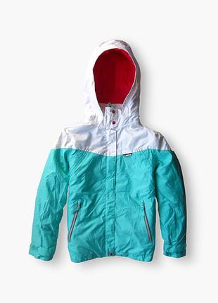 Спортивная горнолыжная непромокаемая термо теплая куртка парка с капюшоном decathlon wedze 11-12 лет
