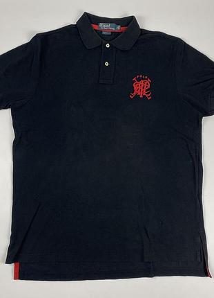 Винтажная поло футболка polo ralph lauren мужская черная