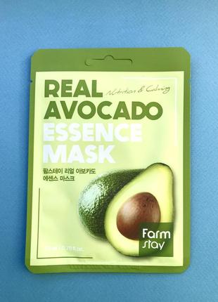 Тканинна маска з екстрактом авокадо farmstay avocado real essence mask