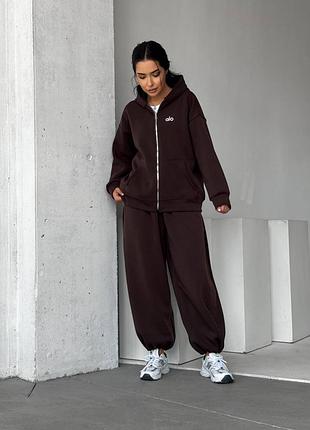 Костюм спортивний теплийз з капюшоном на змійці в розмірах 42-44 та 46-50