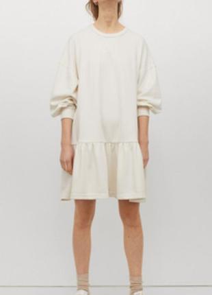 Бежева сукня -толстовка на флісі оверсайз