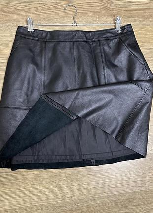 Шкіряна спідниця з кишенями 100% шкіра