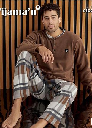 Телла флисовая пижама для мужчины, окостюм для дома.