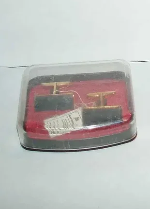 Винтаж новые запонки позолота натурал камень бирка 60-е гг упаковка