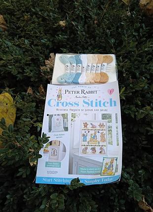 Peter rabbit вышивка с канвой , нитками, иголки и инструкция