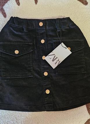 Спідниця zara, мікро вельвет, оксамит чорна.