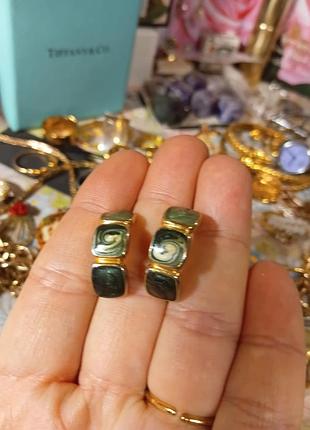 Серьги kenneth cole, эмаль, американский винтаж kl, полукольца
