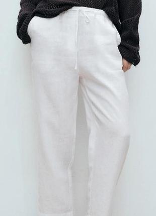 Брюки на резинке лен
