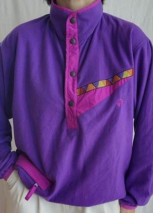 Яркая флисовая толстовка фиолетовая унисекс винтаж 90-е jack wolfskin vintage 💜