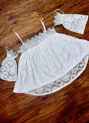 Блузка ажурная  белая греция  s -m размер