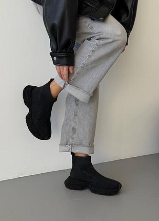 Черевики жіночі чорні стрази демі