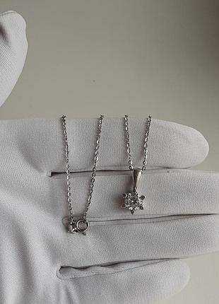 Серебряная подвеска, цепочка и кулон