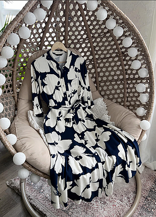 Вискозное миди платье рубашка f&amp;f