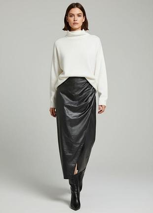 ✨ юбка миди/макси из экокожи с драпировкой fw bridge