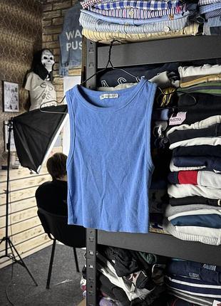 Zara топ блакитний в рубчик s