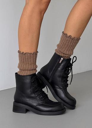 Черевики жіноча натуральна шкіра чорні
