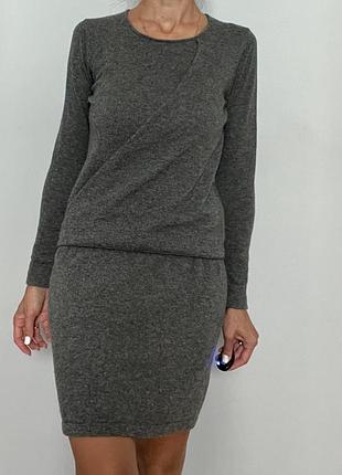 Marie sixtine les essentiels s вовна кашемір сукня сіра тепла