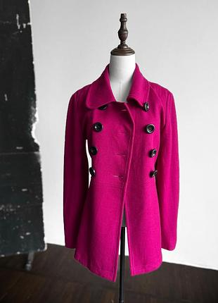 Marc aurel womens pink fuchsia wool blend double breasted peacoat jacket жіноче, рожеве, малинове, пальто, напівпальто, вовняне, marc aurel