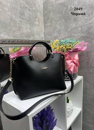 Женская стильная и качественная сумка из эко кожи черная