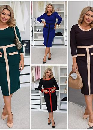 Стильное женское платье, платье миди длины, большие размеры батал