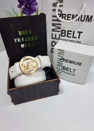 Ремінь 3см натуральна шкіра китай пояс, ремінь з натуральної шкіри білий золото шкіряний пояс стилю michael kors мішель корш майкл корс