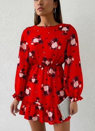 Шифонова червона сукня платье шифон