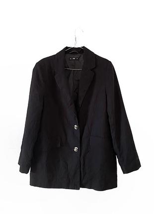 Черный однобортный пиджак жакет из вискозы f&amp;f