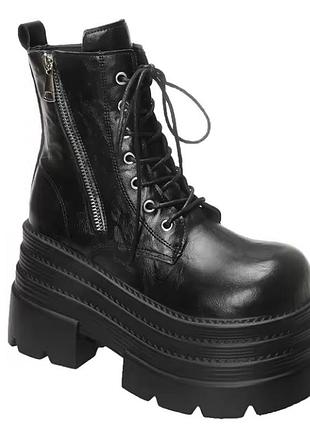 Черевики гранж шкіра челсі взуття  берци на платформі гранж панк demonia
