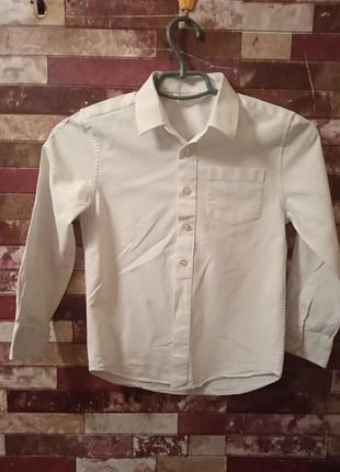 Бiла сорочка на хлопчика 8рокiв john lewis.100%бавовна