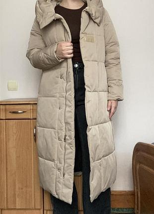 Плащ зимовий довгий розмір 44-46 беж
