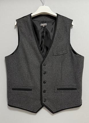Jeff banks - жилет твидовый - l • 52 - серый - 675316 - классическая мужская жилетка костюмная же52