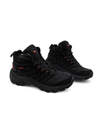 Ботинки мужские зимние merrell ice cap moc черные с оранжевым мехом