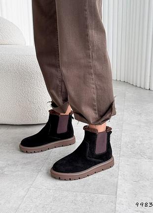 Женские зимние ботинки натуральная замша арт9983