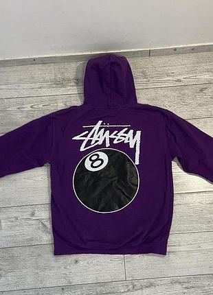 Худі stussy stüssy світер толстовка світшот фіооетового кольору розмір s принт ідеал