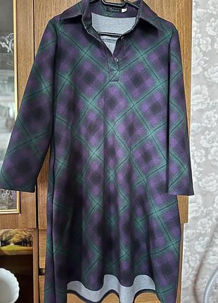 Платье теплое в клеточку, платье-рубашка , платье с-м , стильное платье с карманами женское , платье осень-зима на каждый день