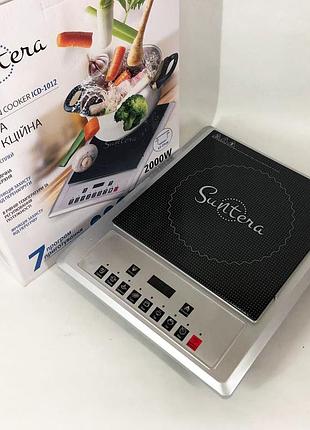 Плитка индукционная suntera icd-1012, 2000 вт, индукционная плита мини, электроплита инфракрасная