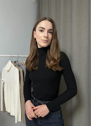 Гольф в рубчик в чотирьох кольорах. чорний, білий, сірий, капучино