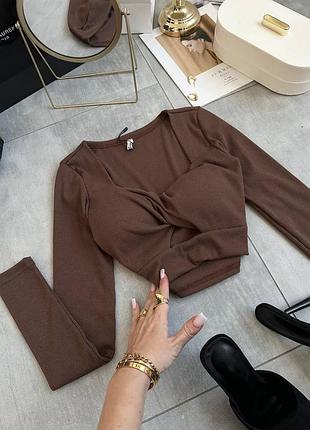 Жіноча повсякденна класична укорочена кофта топ з чашками тканина щільний якісний рубчик туреччина