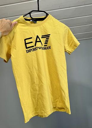 Футболка жовта emporio armani  дитяча підліткова 13 14 років