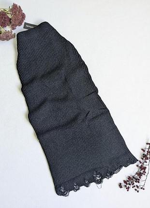 Длинная вязаная юбка с эмитацией рваного низа от pretty little things