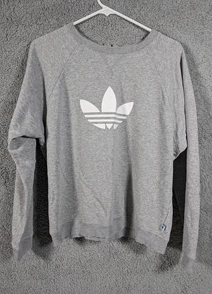 Женский свитер adidas, размер m, серый, с молнией 1/4, винтажный, редкий