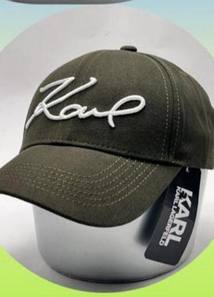 Бейсболка хаки кепка коттон женская мужская бейсболка однотонная чистая коттон 100% украина в стиле karl lagerfeld карлл лагерфельд