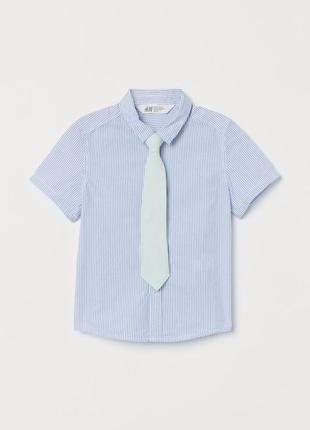 Ошатні блакитні сорочки з краваткою від h&m ріст 116  см