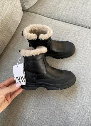 Нові зимові ботінки zara / зимове взуття для дівчинки