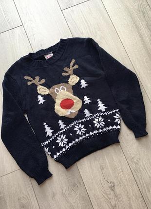 Светр новорічний з оленем 7-8 років