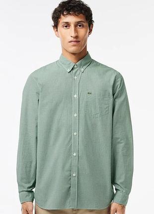 Чоловіча сорочка з попліну в клітинку lacoste