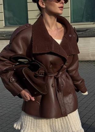 Дублянка-тренч під пасок | екошкіра