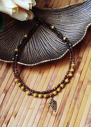 Дворядне намисто в етнічному стилі